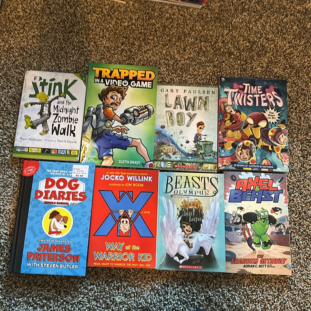 Lot of 8 chapter books. 1 signed by author.